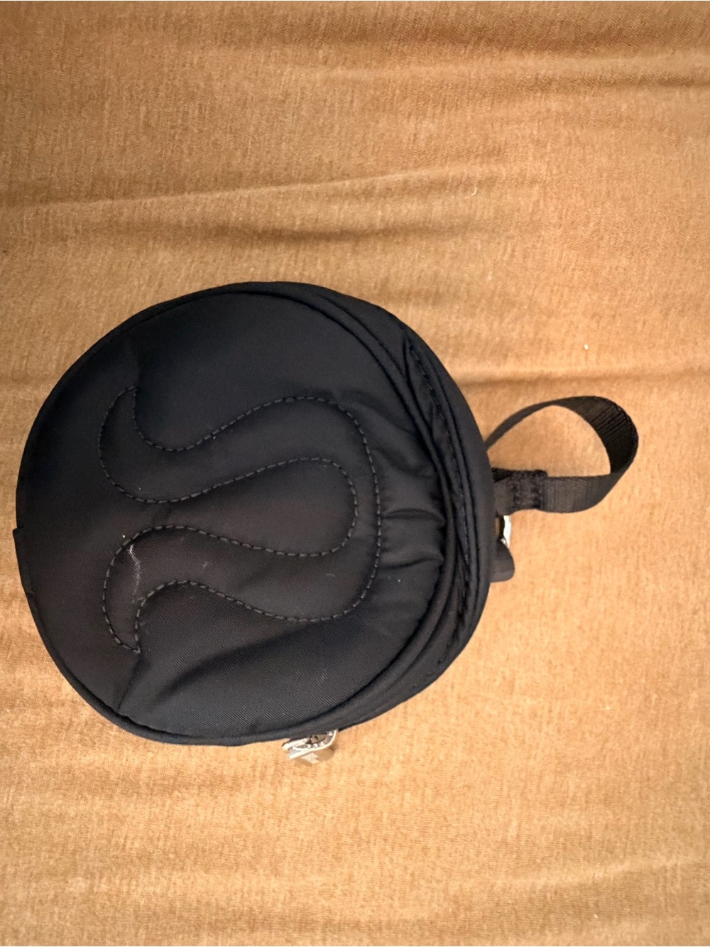 Lululemon Round Black Quilted Crossbody Pouch
